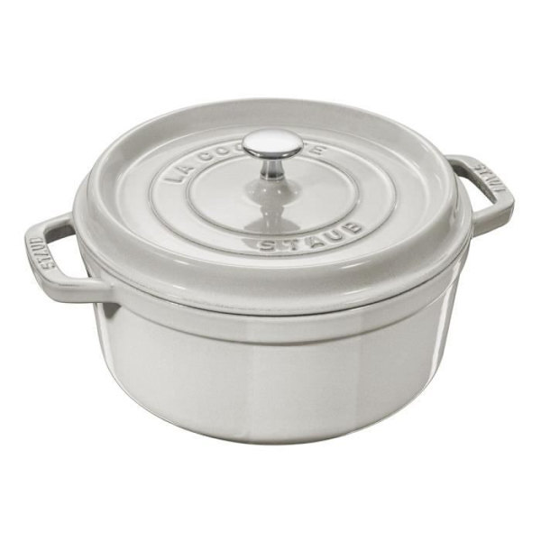 STAUB - Gjutjärn Rund Cocotte, 18 cm, Vit tryffel