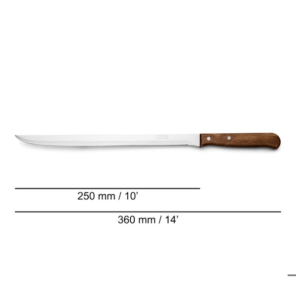 Arcos Latina 101300 kinkkuveitsi Nitrum ruostumatonta terästä ja puristettua puuta mangoa 25 cm terällä laatikossa.