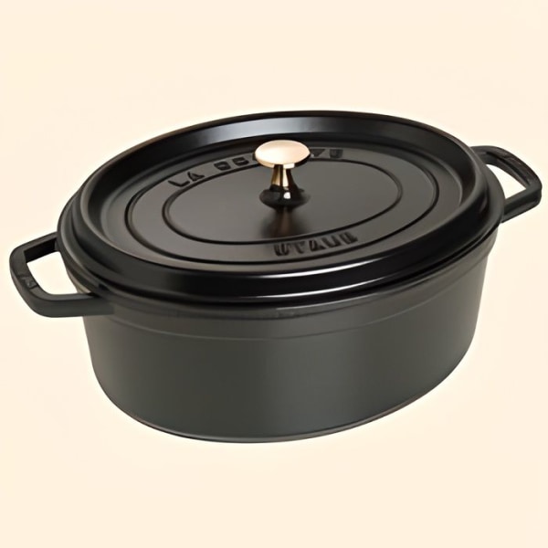 STAUB 405002710 - Ovalt ildfast fad - Ø 27 cm - Mat sort Svart
