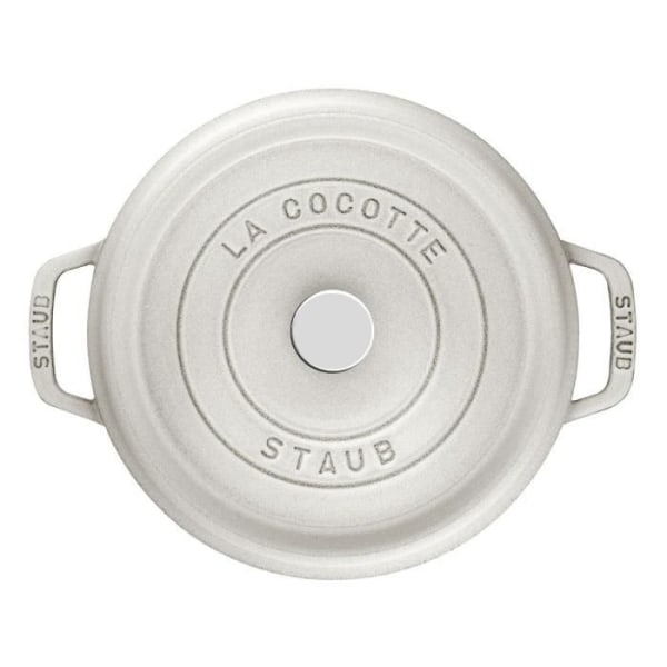 STAUB - Pyöreä valurautavuoka, 18 cm, valkoinen tryffeli