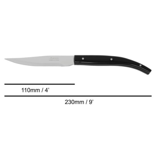 ARCOS Steak Basic - Steakknivar (110 / 230 mm) - Rostfritt stål / Svart polypropen