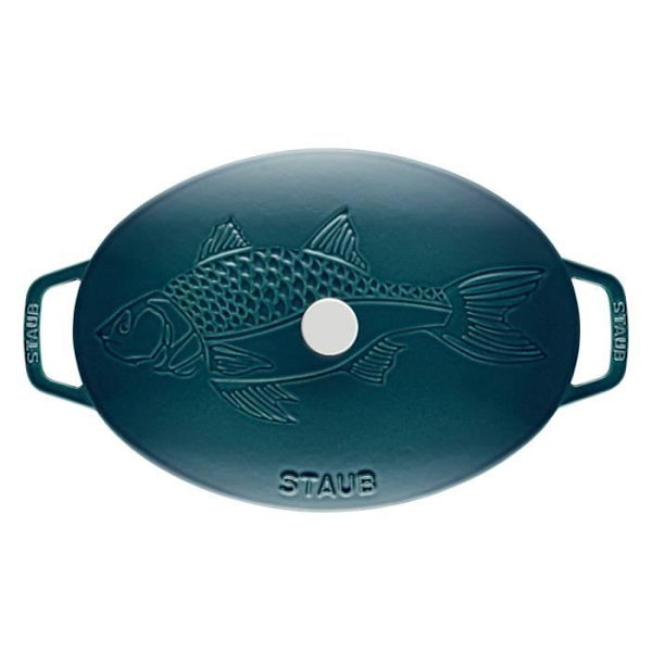 Fiskefad - STAUB - La Mer - 33 cm - Emaljeret støbejern - Kapacitet 2,8 l Blå