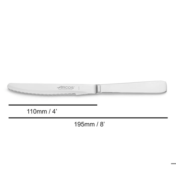 Dessertkniv - Arcos - 460100 - Rustfrit stål - Klinge 11 cm - Monobloc i æske
