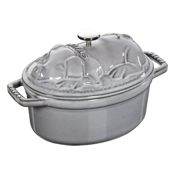 Cocotte - STAUB - Ovaali Cochonnet - 17 cm - Valurauta - Grafiittiharmaa