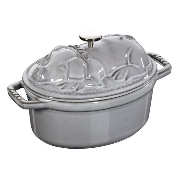 STAUB - Cocotte 17 cm, Gris, Oval, Grafitgrå, Støbejern
