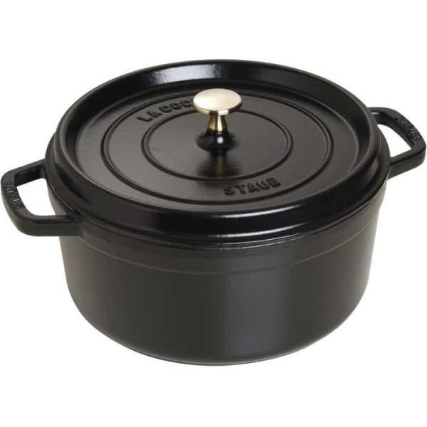 STAUB 405093100 - Rund cocotte - Ø 26 cm - Matt svart