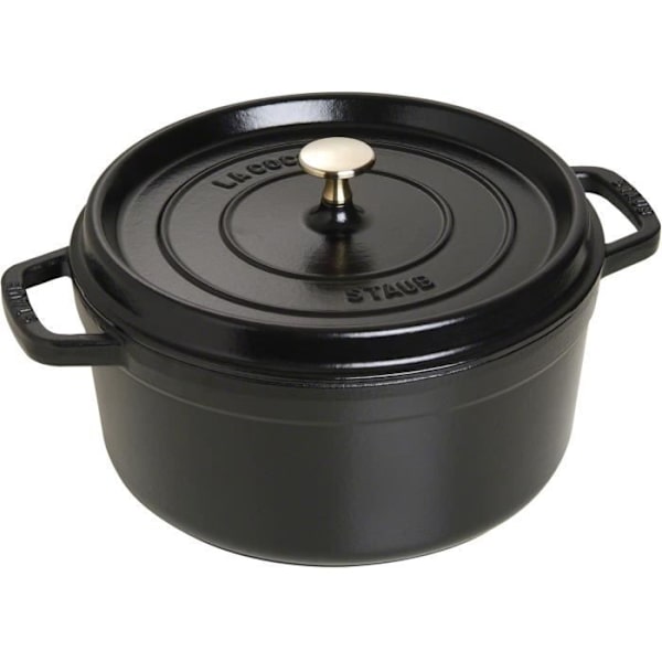 STAUB 405093100 - Rundt ildfast fad - Ø 26 cm - Mat sort Svart