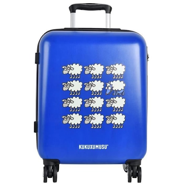 Kukuxumusu- Resväska - Marinblå Wheels Sheeps modell - Blå - 56-5x42x21 - Resväska med svängbara hjul och hård front