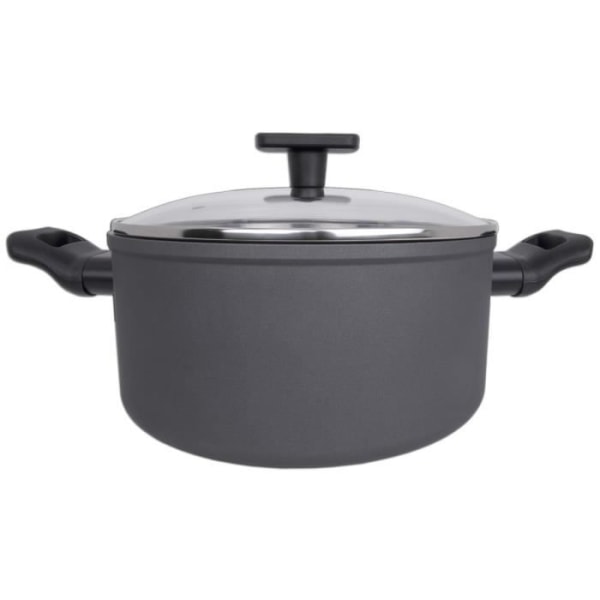 ARCOS Kaula - Smidd non-stick gryta i aluminium med lock av glas (20 mm)