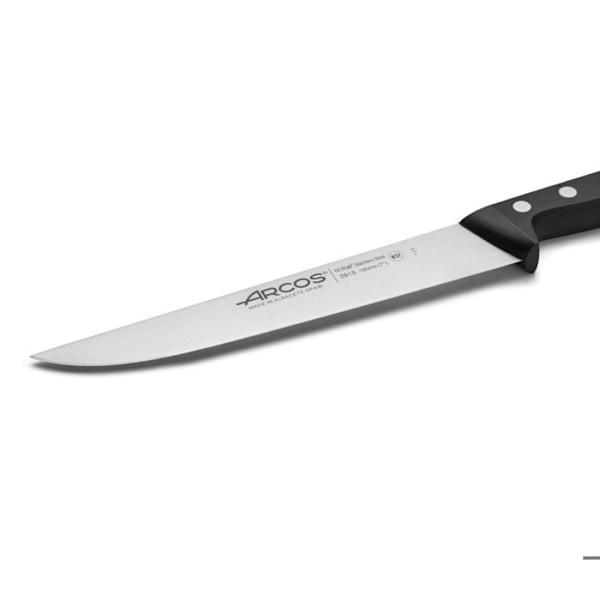 Arcos Universal 281504 katkaisuveitsi Nitrum Steel, jossa Mango polyoksimetyleeniä ja 19 cm terä kotelossa.