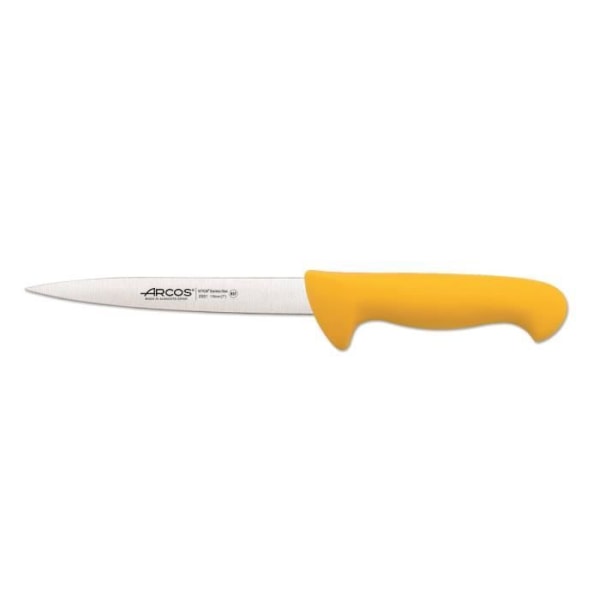 Arcos Color -pohjaveitsi - Prof 293100 taskuilla ruostumatonta Nitrum-terästä ja mango-ergonomista keltaista polypropeenia