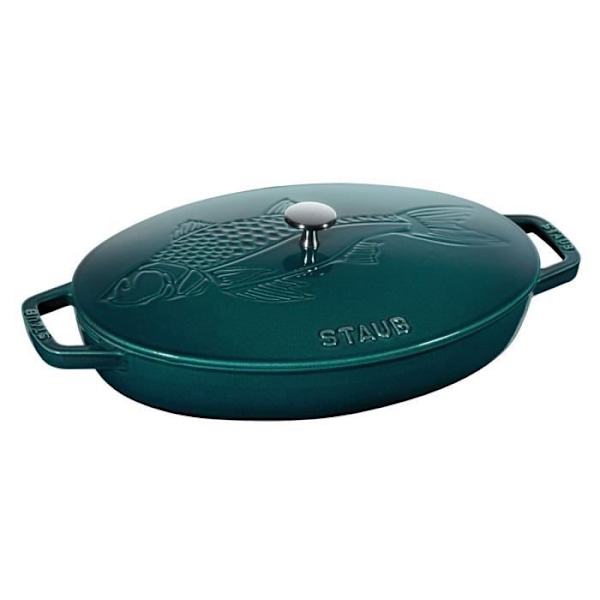 Fiskefad - STAUB - La Mer - 33 cm - Emaljeret støbejern - Kapacitet 2,8 l Blå