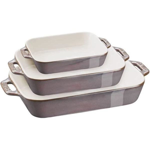 Keramiska formar - STAUB - 405081730 - Antikgrå - 8x24x34 cm - Set om 3 delar Grå