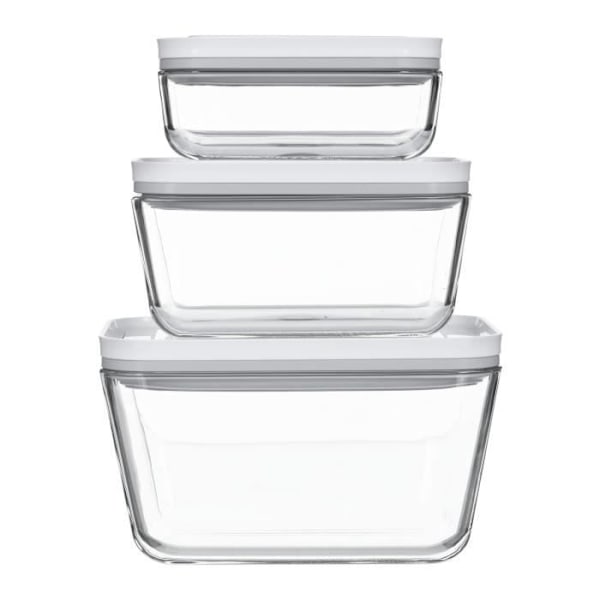 Vakuumbehållare - ZWILLING - Set om 3 - Glas - Rektangulär - S/M/L