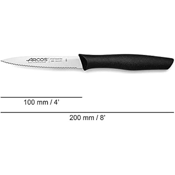 Skalpell - ARCOS - Nova - Blad i Rostfritt Stål NITRUM 100 mm - Handtag i Polypropylen - Sågtandad Svart