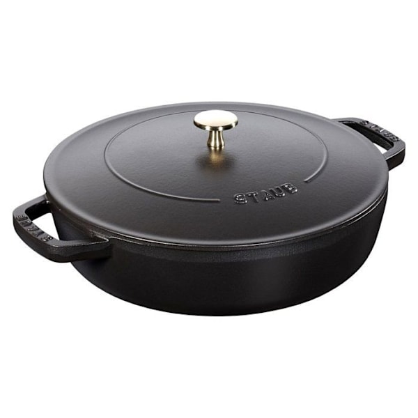 Chistera Rund Kasserolle 28 cm Mat Sort Emaljeret Støbejern 6,7 L STAUB Matte svart