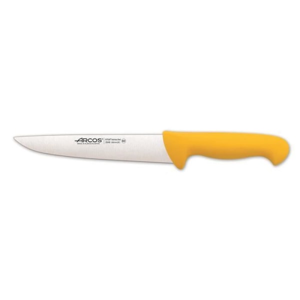 Arcos Couleur slagterkniv - Prof 294800 i Nitrum rustfrit stål og ergonomisk gul polypropylen mango med klinge