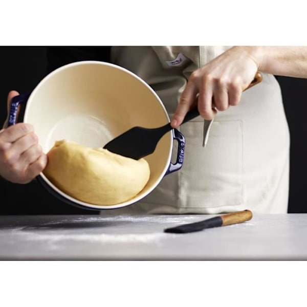 Bagestik - STAUB - 30 cm - Sort Silikone - Akacietræ - Varmebestandig Svart