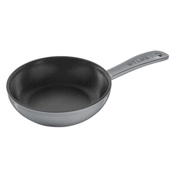 Gjutjärnspanna - STAUB - 16 cm - Grafitgrå - Hållbarhet - Jämn Matlagning - Matt Svart Emalj Grafitgrå