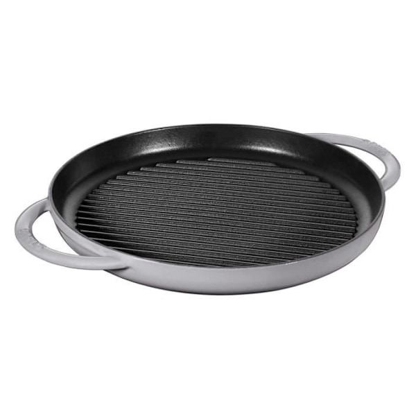 Grill i støbejern - STAUB - 30 cm - Grafitgrå - Induktionskompatibel - Ridsefast emalje