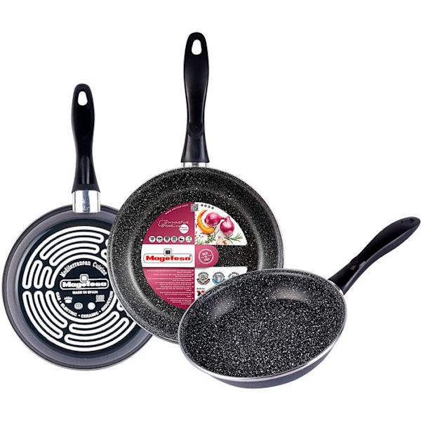Stegepander - Magefesa - Gransasso - 18-20-24 cm - Non-stick Sten - Induktion Röd