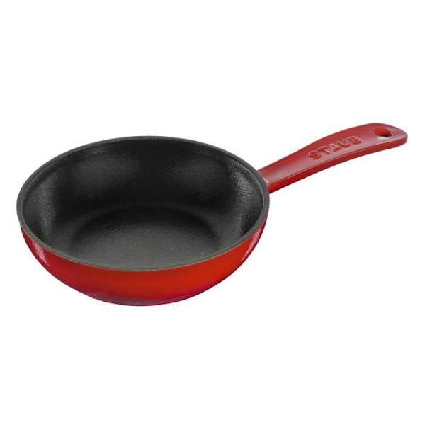 Stegepande i støbejern - STAUB - 16 cm - Kirsebær - Holdbarhed - Induktionskompatibel - Fremstillet i Frankrig Körsbär