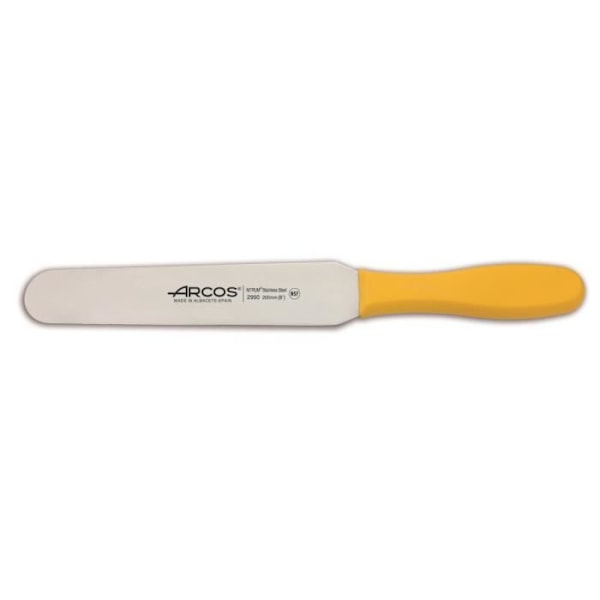 Spatel Arcos Color - Prof 299000 i rostfritt stål Nitrum och mango ergonomiskt blad i gul polypropen på 20 cm, i Gul