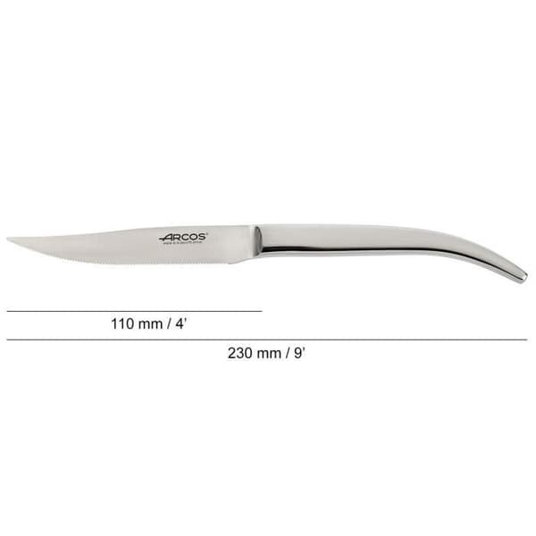 Bøfkniv - ARCOS - 110 mm - Rustfrit stål - Monoblok - takket kant