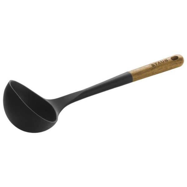 STAUB-astiat - Kauha, 31 cm, musta silikoni, akaasiapuu