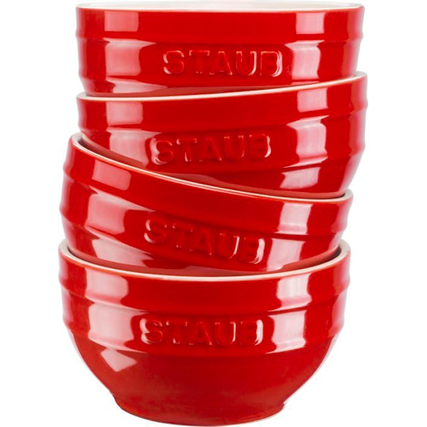 Ramekin - fad - skal Staub - 40511-541 - Keramik Sæt med 4 keramiske skåle Kirsebærrød 12 cm 0,4 l