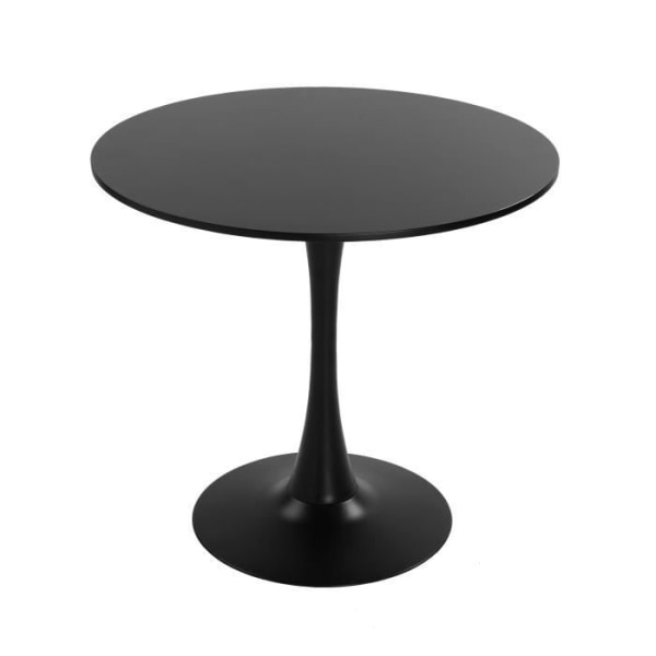 Versa Chamonix matbord för kök, terrass, trädgård eller matsal, 73 x 80 x 80 cm, trä, PVC och metall, svart