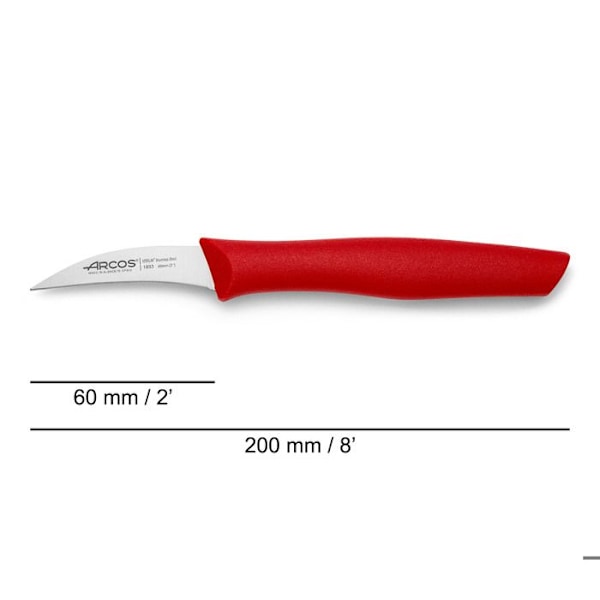 Mondador Arcos Nova 188322 kniv i Nitrum rustfrit stål og polypropylen mango, rød farve, 6 cm klinge med låg