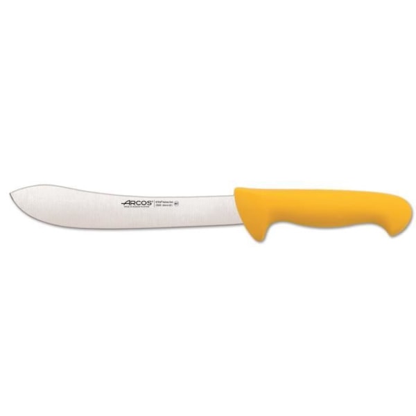 Arcos Couleur slagterkniv - Prof 292600 i Nitrum rustfrit stål og ergonomisk gul polypropylen mango med klinge