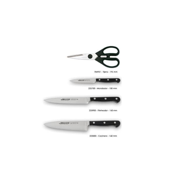 Kniv- og Saksblok - ARCOS - Opera - Forged Nitrum® Rustfrit Stål - 4 stykker - Moderne Design