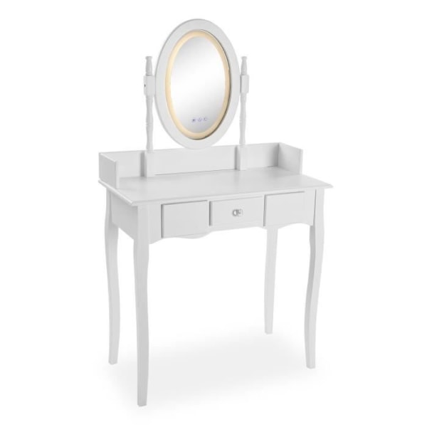 Versa Diva sminkbord med spegel och lådor - Vit - Trä och spegel - Klassisk stil - 142x40x80cm