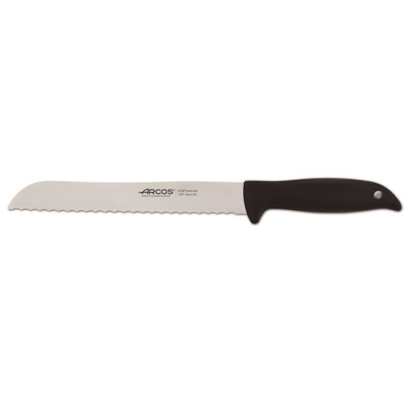 Brødkniv Arcos Menorca 145700 i Nitrum rustfrit stål og håndtag i polypropylen med blad på 20 cm under blister.