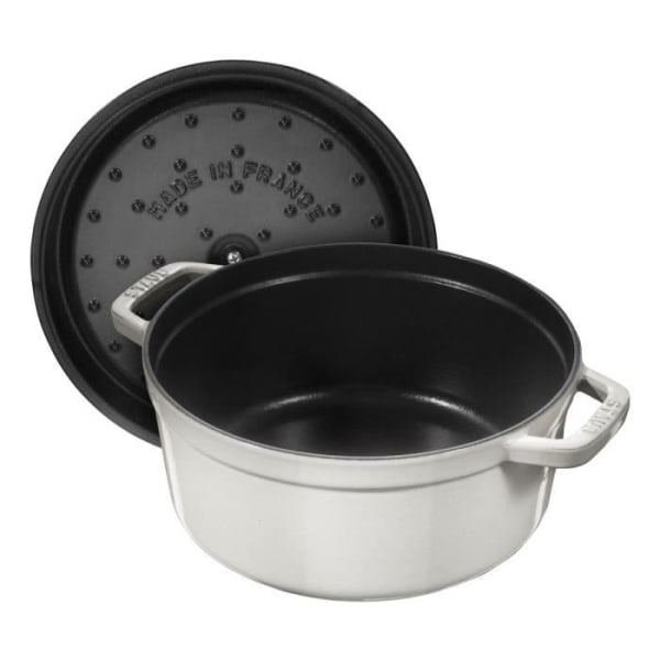 STAUB - Gjutjärn Rund Cocotte, 18 cm, Vit tryffel