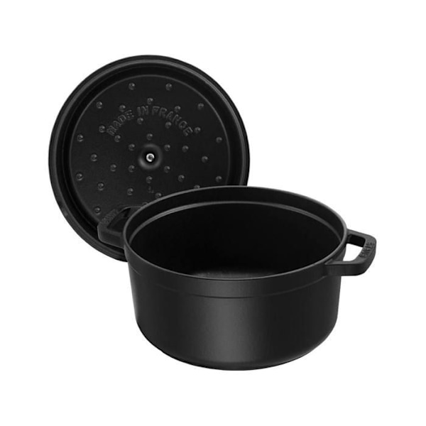Rundt ildfast fad med pigge 22 cm - 2,60 liter Sort Svart