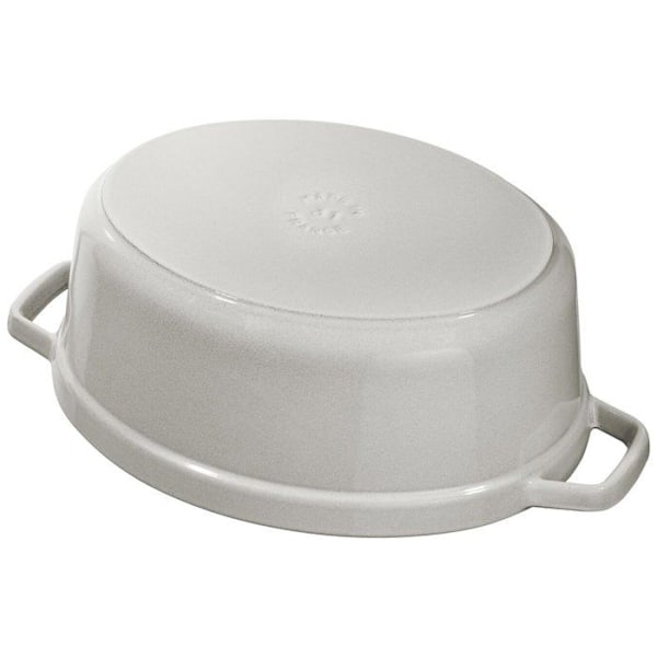 STAUB - Oval støbejernsgryde, 31 cm, Hvid trøffel