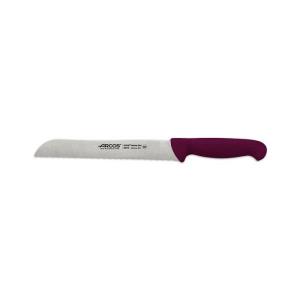 Arcos Color brødkniv - Prof 291431 i rustfrit stål Nitrum og mango Ergonomisk raket i polypropylen fuscia farve og