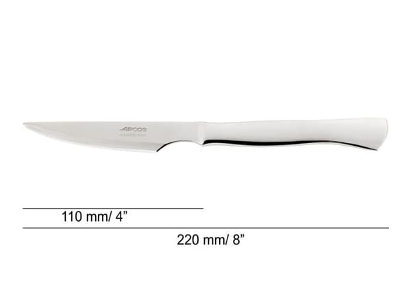 Steakkniv - Arcos - Monoblock - 110 mm - Rustfrit stål - Glat skarphed