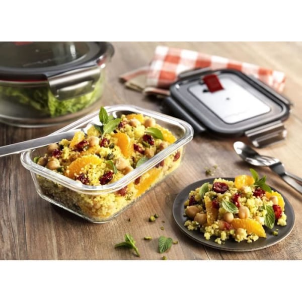 ZWILLING Gusto - Hermetisk förvaringsbehållare (rektangulär 600 ml) - Borosilikatglas