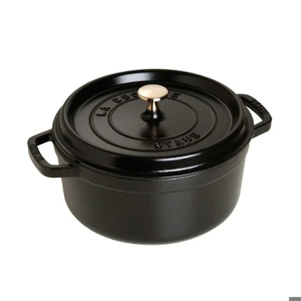 STAUB 405002410 - Rundt ildfast fad - Ø 24 cm - Mat sort Svart