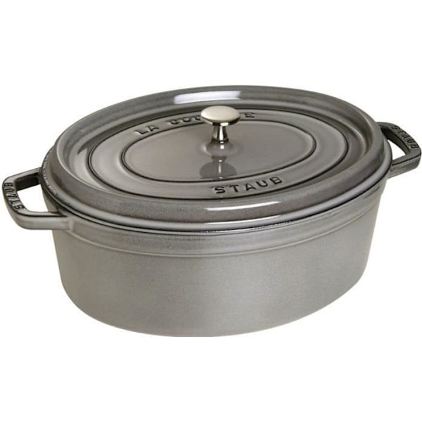STAUB 405093690 - Ovalt ildfast fad - Ø 37 cm - Grafitgrå Grafitgrå