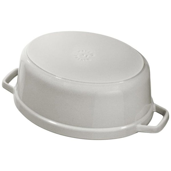 STAUB - Støbejern Hvid Trøffel COCOTTE med ovale stifter 29 CM