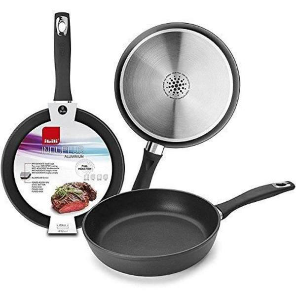 Pande - IBILI - New Indu Plus - Aluminium - 28 cm - Sort - Alle komfur kompatible Svart