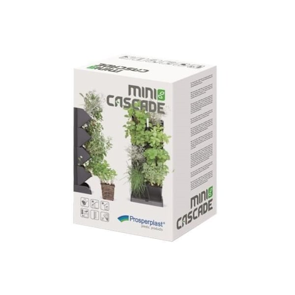 Lodret have Mini Cascade antracit med Prosperplast urtesaks Antracit
