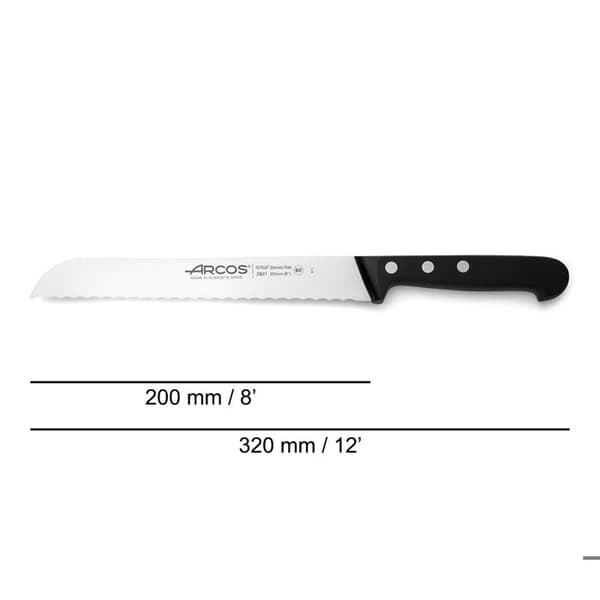 Brødkniv - ARCOS - Universal - Klinge i rustfrit stål Nitrum - Håndtag POM - 20 cm