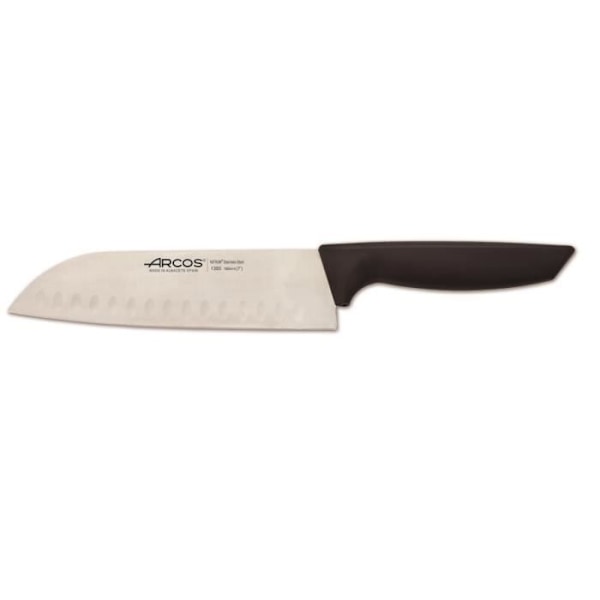 Santoku-veitsi Arcos Kaunis ruostumattomasta teräksestä valmistettu veitsi 135500 Nitrum ja mango polypropeeniveitsi 18 cm terän alla