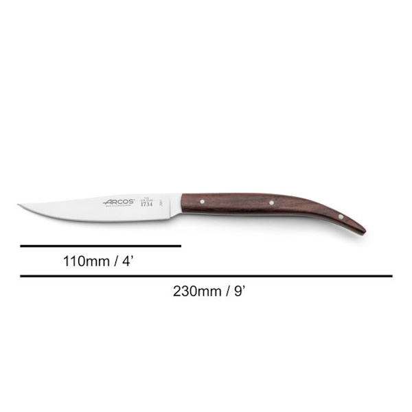 Bordsknivar - Arcos - Set om 4 delar - Nitrum rostfritt stål - Rosenträ - Ergonomiska